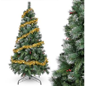 YEAUPE PRO Artificial Christmas Tree 175 cm with Red Berries and Snow Effect, Decorated, PVC, 3 Part Mount, Metal Base YEAUPE PRO Artificial Christmas Tree 175 cm with Red Berries and Snow Effect, Decorated, PVC, 3 Part Mount, Metal Base