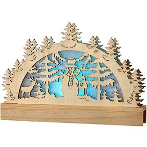 WeRChristmas Pre-Lit Wooden Snowman and Reindeer Silhouette with Colour Changing LED Lights, 23 cm Multi-Colour WeRChristmas Pre-Lit Wooden Snowman and Reindeer Silhouette with Colour Changing LED Lights, 23 cm Multi-Colour