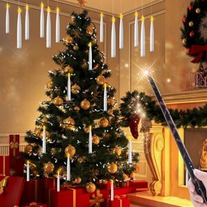 EXTSUD LED Floating Candles with Remote Control Magic Wand Battery Operated Hanging Candles with Flickering Flame for Halloween, Christmas and Wedding Decorations Pack of 12 EXTSUD LED Floating Candles with Remote Control Magic Wand Battery Operated Hanging Candles with Flickering Flame for Halloween, Christmas and Wedding Decorations Pack of 12