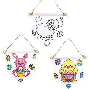 Baker Ross Easter Colour In Fabric Banners Pack of 3, Easter Crafts for Kids (AX800) Baker Ross Easter Colour In Fabric Banners Pack of 3, Easter Crafts for Kids (AX800)