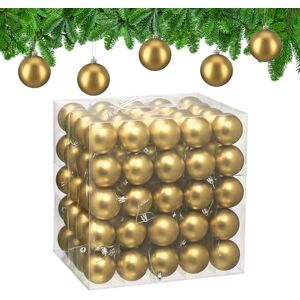 Relaxdays Christmas Baubles, Set of 100, Festive Tree Ornaments, D: 6 cm, Holiday Decorations, Plastic, Matte, Gold Relaxdays Christmas Baubles, Set of 100, Festive Tree Ornaments, D: 6 cm, Holiday Decorations, Plastic, Matte, Gold