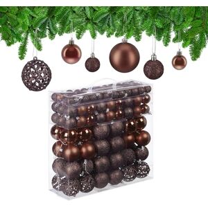 Relaxdays Christmas Baubles Set of 150, Glittering, Matt & Shiny Surfaces, Tree Ornaments, Plastic, ∅ 3, 4 & 6 cm, Brown, 7 x 6 x 6 cm Relaxdays Christmas Baubles Set of 150, Glittering, Matt & Shiny Surfaces, Tree Ornaments, Plastic, ∅ 3, 4 & 6 cm, Brown, 7 x 6 x 6 cm