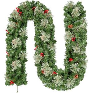 Uten 7.2FT/2.2m Christmas Garland, Fireplace Garland Christmas, Green Christmas Garland with Pine Needles, Pine Cones Red Berries Artificial Wreath Garland for Fireplace Stairs Door Xmas Tree Decor Uten 7.2FT/2.2m Christmas Garland, Fireplace Garland Christmas, Green Christmas Garland with Pine Needles, Pine Cones Red Berries Artificial Wreath Garland for Fireplace Stairs Door Xmas Tree Decor