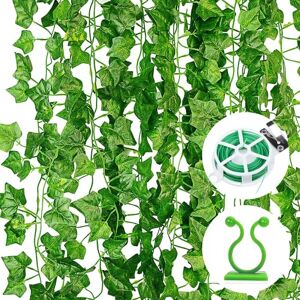 Noa Home Deco Ivy Artificial Garland Pack of 12 Green Fake Ivy Plants Ivy Vine for Garden Wedding Party Wall Decoration (2.2 m, with 12 Pieces Plant Clips, 30 m Cable Ties) Noa Home Deco Ivy Artificial Garland Pack of 12 Green Fake Ivy Plants Ivy Vine for Garden Wedding Party Wall Decoration (2.2 m, with 12 Pieces Plant Clips, 30 m Cable Ties)
