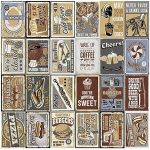 WALPLUS 27 Stickers of 20x30cm(7.8x11.8") Vintage Bistro Retro Metal Signs Wall Mural Stickers Set Mural Art Vinyl Nursery Decorations for Living Room Kids Bedroom Decors Home Removable DIY Gift WALPLUS 27 Stickers of 20x30cm(7.8x11.8") Vintage Bistro Retro Metal Signs Wall Mural Stickers Set Mural Art Vinyl Nursery Decorations for Living Room Kids Bedroom Decors Home Removable DIY Gift