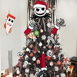 Auirre Jack Skellington Christmas Tree Topper Head Arms and Legs, Xmas Spooky Skull Decorative Tree Ornaments Decor, Funny Holiday Indoor Home Decorations Gothic Themed Party Supplies Auirre Jack Skellington Christmas Tree Topper Head Arms and Legs, Xmas Spooky Skull Decorative Tree Ornaments Decor, Funny Holiday Indoor Home Decorations Gothic Themed Party Supplies