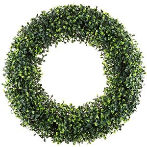 Pure Garden 19.5-Inch Boxwood Wreath Round UV Resistant Artificial Spring, Summer, Fall, or Winter Wreath Indoor/Outdoor Wreaths for Front Door Pure Garden 19.5-Inch Boxwood Wreath Round UV Resistant Artificial Spring, Summer, Fall, or Winter Wreath Indoor/Outdoor Wreaths for Front Door