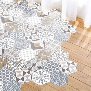 Ambiance Sticker Ambiance Adhesive floor tiles azulejos cement with protective plastic laminate, hexagonal tiles, water resistant, 40 x 90 cm, 1 pieces Ambiance Sticker Ambiance Adhesive floor tiles azulejos cement with protective plastic laminate, hexagonal tiles, water resistant, 40 x 90 cm, 1 pieces