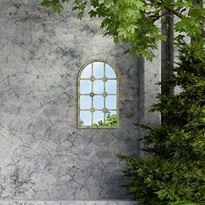 MirrorOutlet Large Metal Rustic Arched Shaped Window Garden Outdoor Mirror 40cm X 24cm MirrorOutlet Large Metal Rustic Arched Shaped Window Garden Outdoor Mirror 40cm X 24cm