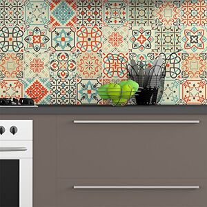 Ambiance Sticker Self-Adhesive Decorative Wall Decal Cement Tile for Bathroom and Kitchen Vérone Pack of 9 Stickers of 15 x15 cm Ambiance Sticker Self-Adhesive Decorative Wall Decal Cement Tile for Bathroom and Kitchen Vérone Pack of 9 Stickers of 15 x15 cm