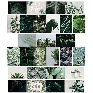 WALPLUS 27 Stickers of 20x30cm(7.8x11.8") Green Aesthetic Adhesive Wall Mural Collage Set Mural Art Vinyl Nursery Decorations for Living Room Kids Bedroom Decors Home Removable DIY Wall Decals Hotels WALPLUS 27 Stickers of 20x30cm(7.8x11.8") Green Aesthetic Adhesive Wall Mural Collage Set Mural Art Vinyl Nursery Decorations for Living Room Kids Bedroom Decors Home Removable DIY Wall Decals Hotels