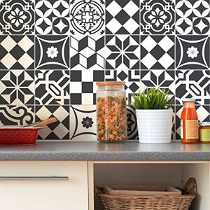 Ambiance Sticker Self-Adhesive Decorative Wall Decal Cement Tile for Bathroom and Kitchen Ornements Chic Pack of 24 Stickers of 20 x 20 cm Ambiance Sticker Self-Adhesive Decorative Wall Decal Cement Tile for Bathroom and Kitchen Ornements Chic Pack of 24 Stickers of 20 x 20 cm
