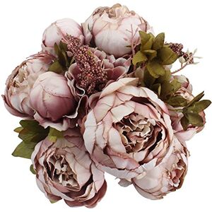 Duovlo Fake Flowers Vintage Artificial Peony Silk Flowers Wedding Home Decoration,Pack of 1 (Sweetened Bean) Duovlo Fake Flowers Vintage Artificial Peony Silk Flowers Wedding Home Decoration,Pack of 1 (Sweetened Bean)