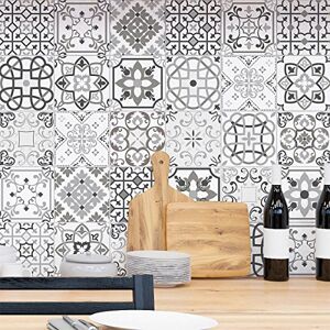 Ambiance Sticker Self-Adhesive Decorative Wall Decal Cement Tile for Bathroom and Kitchen Nuances de Gris Bari Pack of 9 Stickers of 20 x 20 cm Ambiance Sticker Self-Adhesive Decorative Wall Decal Cement Tile for Bathroom and Kitchen Nuances de Gris Bari Pack of 9 Stickers of 20 x 20 cm