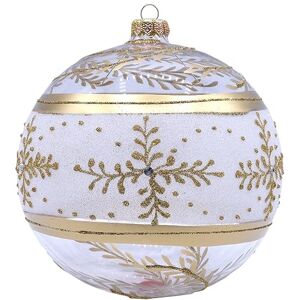 Vitbis Glass Bauble for Christmas Tree Decorations, Large Unique Christmas Bauble Shapes, Diameter 15 cm, with Decoration and Decoration, Hand-Decorated, Hand-Painted, Unique Christmas Decoration Vitbis Glass Bauble for Christmas Tree Decorations, Large Unique Christmas Bauble Shapes, Diameter 15 cm, with Decoration and Decoration, Hand-Decorated, Hand-Painted, Unique Christmas Decoration