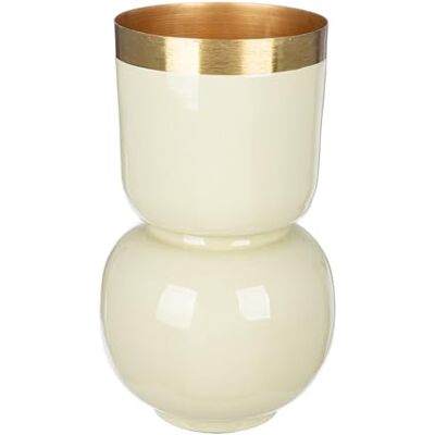 GILDE Roro Metal Vase - Beige, 18cm Diameter, 31.5cm Height GILDE Roro Metal Vase - Beige, 18cm Diameter, 31.5cm Height