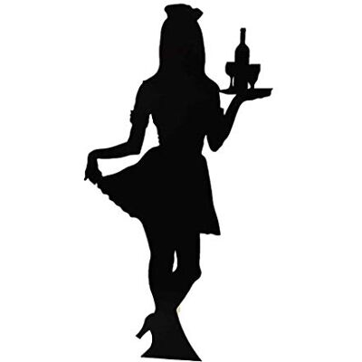 Iconicgreats Waitress Silhouette Cardboard Cutout - 179cm Tall - Party Iconicgreats Waitress Silhouette Cardboard Cutout - 179cm Tall - Party