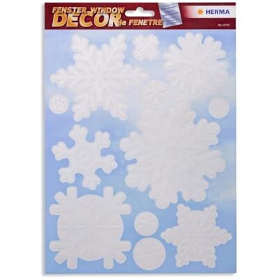 HERMA Window Stickers Christmas Snowflakes White, Pack of 12, Self-Adhesive, Removable, Winter Window Stickers, Glitter Window Film HERMA Window Stickers Christmas Snowflakes White, Pack of 12, Self-Adhesive, Removable, Winter Window Stickers, Glitter Window Film