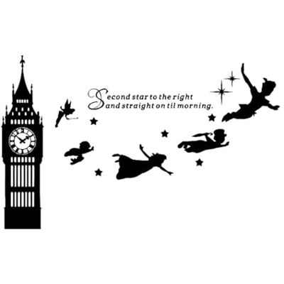 LZHOUTING Peter Big Clock Wall Sticker for Kids Room Decoration Decal Boy Dream Cartoon Vinyl wall Stickers Waterproof Home Art Decor Large 57x91cm LZHOUTING Peter Big Clock Wall Sticker for Kids Room Decoration Decal Boy Dream Cartoon Vinyl wall Stickers Waterproof Home Art Decor Large 57x91cm