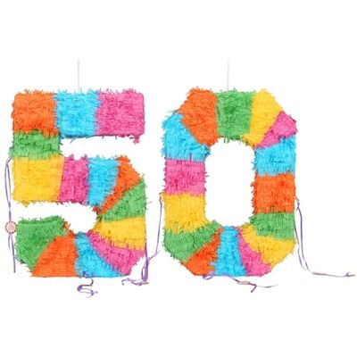 Fax Potato 50th Birthday Pop-Out Piñata with Blindfold Fillable Colorful Rainbow Pinata Lightweight Cardboard Party Decoration Pack Game Set for Birthdays, Anniversary Fax Potato 50th Birthday Pop-Out Piñata with Blindfold Fillable Colorful Rainbow Pinata Lightweight Cardboard Party Decoration Pack Game Set for Birthdays, Anniversary