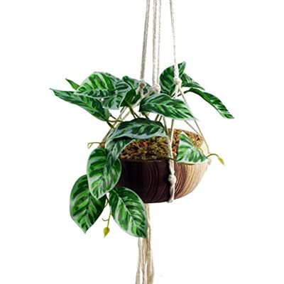 Leaf 85cm Hanging Artificial Pothos Plant with Planter - Plant Leaf 85cm Hanging Artificial Pothos Plant with Planter - Plant