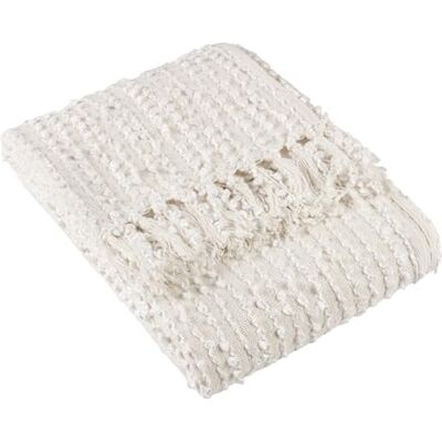 furn. Arvo Woven Tasselled Throw – Modern Woven Texture (Natural – 130 x 180 cm) furn. Arvo Woven Tasselled Throw – Modern Woven Texture (Natural – 130 x 180 cm)