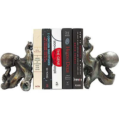 Ebros Gift Ebros Nautical Coastal Sea Monster Octopus Bookends Set Statue in Faded Bronze Antique Finish 6.25" H Mythical Sea Giant Cthulhu Kraken Decorative Office Study-Room Library Desktop Decor Figurines Ebros Gift Ebros Nautical Coastal Sea Monster Octopus Bookends Set Statue in Faded Bronze Antique Finish 6.25" H Mythical Sea Giant Cthulhu Kraken Decorative Office Study-Room Library Desktop Decor Figurines