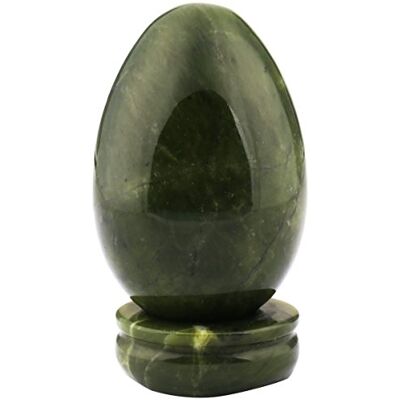 KYEYGWO Carved Green Jade Egg Shaped Crystal with Gemstone Stand 45x30mm Polished Crystal Egg, Easter Decor, Crystals and Healing Stones for Meditation, Home Decor & Spiritual Practices KYEYGWO Carved Green Jade Egg Shaped Crystal with Gemstone Stand 45x30mm Polished Crystal Egg, Easter Decor, Crystals and Healing Stones for Meditation, Home Decor & Spiritual Practices