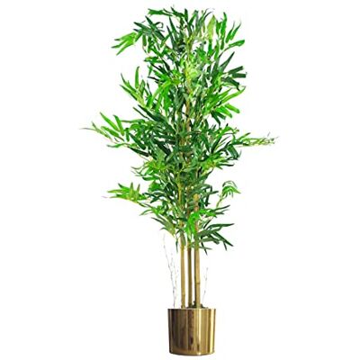 Leaf 120cm Artificial Bamboo Plant with Metal Planter - Artificial Plant Leaf 120cm Artificial Bamboo Plant with Metal Planter - Artificial Plant