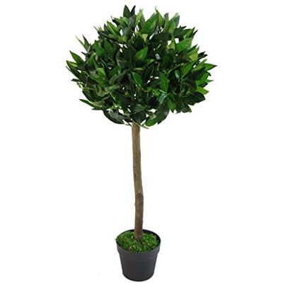 Leaf Design UK Artificial Bay Laurel Topiary Ball Tree, Green, 90cm (3ft) Leaf Design UK Artificial Bay Laurel Topiary Ball Tree, Green, 90cm (3ft)