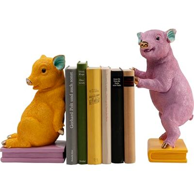 KARE Design Bookend Pig Party,2er Set, purple, 30x13x15 cm, book holder, Design, Home decor, Modern, Interior, Decoration, Home trend, Gift, Table decor, Living room KARE Design Bookend Pig Party,2er Set, purple, 30x13x15 cm, book holder, Design, Home decor, Modern, Interior, Decoration, Home trend, Gift, Table decor, Living room