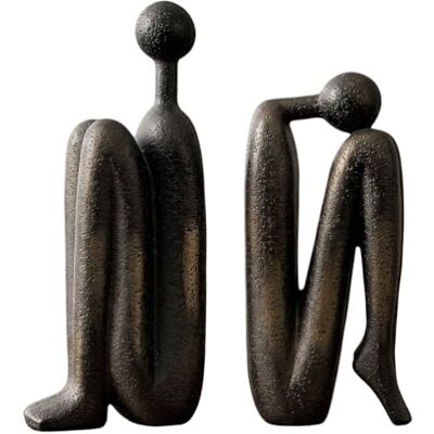 JoResona Thinker Bookends for Shelves, Creative Resin Statue Book Ends, Heavy Decorative Book Holders 9 Inch, Artistic Bookshelf Decor for Home Office Living Room Study, Gift for Book Lovers, 1 Pair JoResona Thinker Bookends for Shelves, Creative Resin Statue Book Ends, Heavy Decorative Book Holders 9 Inch, Artistic Bookshelf Decor for Home Office Living Room Study, Gift for Book Lovers, 1 Pair