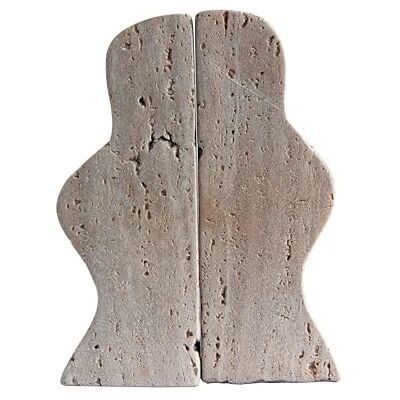 Creative Labs Decorative Travertine Wave Bookends, Natural, Set of 2 Creative Labs Decorative Travertine Wave Bookends, Natural, Set of 2