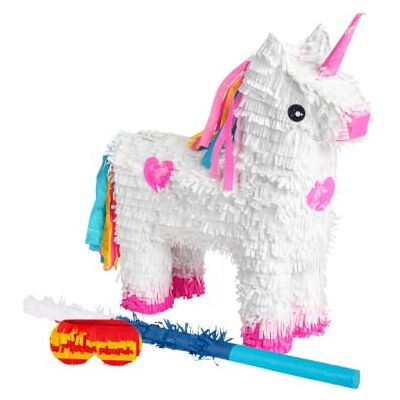 Fax Potato Unicorn Pinata, Blue Buster Stick and Blindfold Set (W43 x D13 x H55cm) Fill Your Own Kids Large Party Supplies Themed Birthday Fun Decoration Pinata for Kids Parties & Games Fax Potato Unicorn Pinata, Blue Buster Stick and Blindfold Set (W43 x D13 x H55cm) Fill Your Own Kids Large Party Supplies Themed Birthday Fun Decoration Pinata for Kids Parties & Games