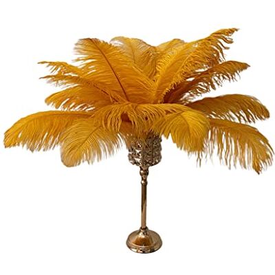LONDGEN Gold 10pcs 16-18inch Ostrich Feathers for Wedding Centerpieces Christmas Plume Home Decorations Party LONDGEN Gold 10pcs 16-18inch Ostrich Feathers for Wedding Centerpieces Christmas Plume Home Decorations Party