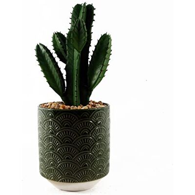 Leaf - 23cm Artificial Cactus - Green - Plant Leaf - 23cm Artificial Cactus - Green - Plant