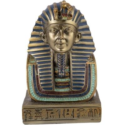 Chineuse Tutanchamun Golden Pharaoh Bust - Egyptian Decor - Antique Statue Chineuse Tutanchamun Golden Pharaoh Bust - Egyptian Decor - Antique Statue