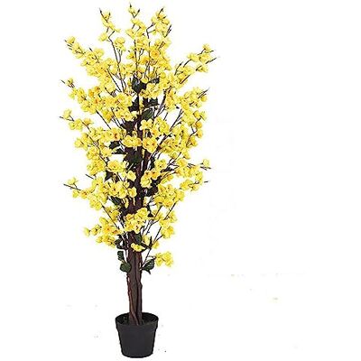 Leaf 120cm Artificial Yellow Blossom Tree - Artificial Tree Leaf 120cm Artificial Yellow Blossom Tree - Artificial Tree