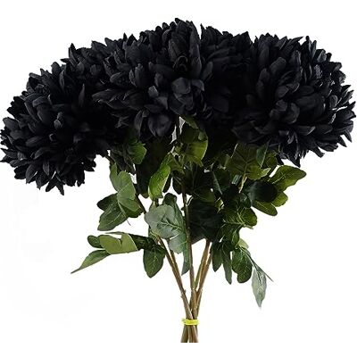 Black Chrysanthemum Pack of 6 - Artificial Flower Black Chrysanthemum Pack of 6 - Artificial Flower
