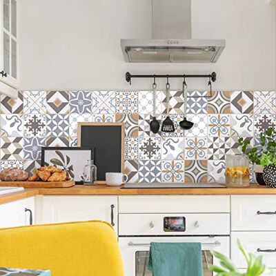 Cement Tile Wall Stickers - 10x10cm - Easy DIY Decor Cement Tile Wall Stickers - 10x10cm - Easy DIY Decor
