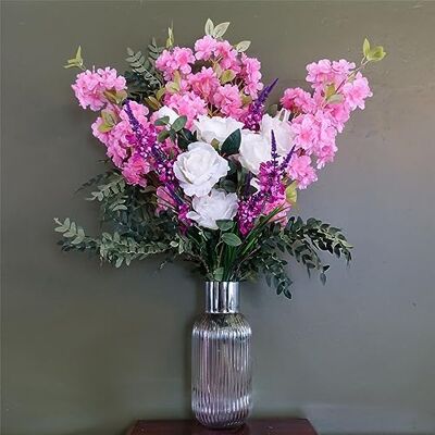Leaf Design Artificial Flower Display with Vase Leaf Design Artificial Flower Display with Vase