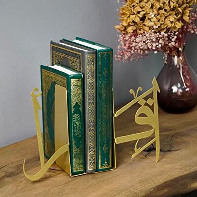 iwa concept IQRA Arabic Metal Bookend Home Decor or Islamic Decor for Table or Shelves Home Decorations for Ramadan Gifts Eid Decorations (Gold) iwa concept IQRA Arabic Metal Bookend Home Decor or Islamic Decor for Table or Shelves Home Decorations for Ramadan Gifts Eid Decorations (Gold)