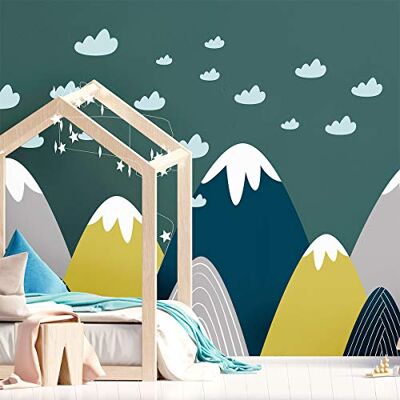 Ambiance Sticker s Scandinavian Nordic Mountains Wall Decals, DIY Home Decor, Peel and Stick Removable Stickers, Waterproof and Self Adhesive Wall Art H70 x L130 CM Ambiance Sticker s Scandinavian Nordic Mountains Wall Decals, DIY Home Decor, Peel and Stick Removable Stickers, Waterproof and Self Adhesive Wall Art H70 x L130 CM
