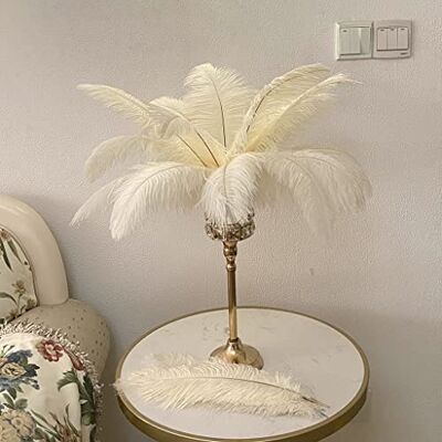 LONDGEN Ivory 10pcs 16-18inch Ostrich Feathers for Wedding Centerpieces Christmas Plume Home Decorations Party LONDGEN Ivory 10pcs 16-18inch Ostrich Feathers for Wedding Centerpieces Christmas Plume Home Decorations Party