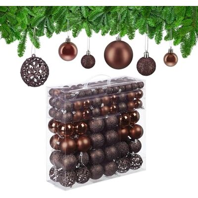 Relaxdays - 150 Brown Christmas Balls - Tree Decorations Relaxdays - 150 Brown Christmas Balls - Tree Decorations