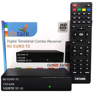 Ostark Euro T2 Terrestrial Receiver TNT TDT2 FTA DVB-T2 DVB-C, H.265 HEVC Full HD PVR, Dual USB/LNB for Two TVs, Scart and HDMI Coaxial Ostark Euro T2 Terrestrial Receiver TNT TDT2 FTA DVB-T2 DVB-C, H.265 HEVC Full HD PVR, Dual USB/LNB for Two TVs, Scart and HDMI Coaxial