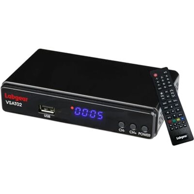 Labgear Free to Air Satellite Receiver Full HD DVB-S2 + USB Port Schedule HD Program Recorder, VSAT02 Compact TV Satellite Box with Remote Control Labgear Free to Air Satellite Receiver Full HD DVB-S2 + USB Port Schedule HD Program Recorder, VSAT02 Compact TV Satellite Box with Remote Control
