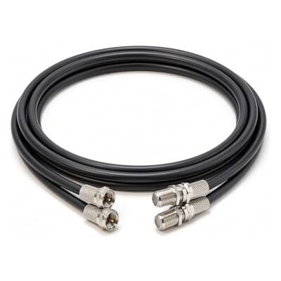 RosenetSys BLACK 1m Satellite Extension Cable, Twin Coaxial, UK Digital 4K Ultra HD suitable for Sky Q, Sky HD and Sky+ and Freesat (Black, 1m) RosenetSys BLACK 1m Satellite Extension Cable, Twin Coaxial, UK Digital 4K Ultra HD suitable for Sky Q, Sky HD and Sky+ and Freesat (Black, 1m)