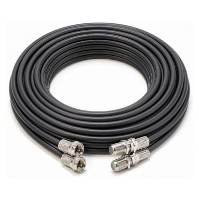 RosenetSys BLACK 5m Satellite Extension Cable, Twin Coaxial, UK Digital 4K Ultra HD suitable for Sky Q, Sky HD and Sky+ and Freesat (Black, 5m) RosenetSys BLACK 5m Satellite Extension Cable, Twin Coaxial, UK Digital 4K Ultra HD suitable for Sky Q, Sky HD and Sky+ and Freesat (Black, 5m)