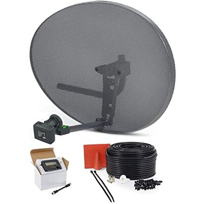 Viewi SSL Satellites Zone 2 Satellite Dish Quad LNB + 10 Meter Black RG6 Cable FTA Signal Pointer Satellite SKY, SKY+, HD, Freesat TV Signal Finder Caravan Motorhome Satellite System Box Kit Viewi SSL Satellites Zone 2 Satellite Dish Quad LNB + 10 Meter Black RG6 Cable FTA Signal Pointer Satellite SKY, SKY+, HD, Freesat TV Signal Finder Caravan Motorhome Satellite System Box Kit